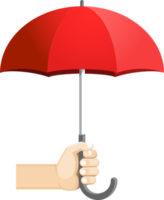 rosso ombrello con mano png