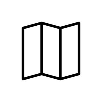 Map icon in line style design isolated on white background. Editable stroke. vector