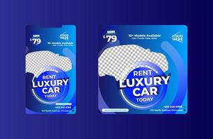 Editable banner template with Story, Car rental banner vector
