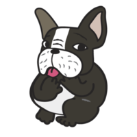 söt franska bulldogg tecknad serie isolerat png
