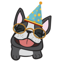 Cute French bulldog cartoon isolated png