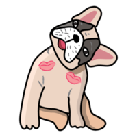 Cute French bulldog cartoon isolated png