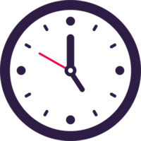 Clock icon in flat design style. Analog time signs illustration. png