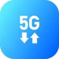 Fifth generation wireless internet icon in square gradient colors. 5G signs illustration. png