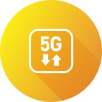 icono de internet inalámbrico de quinta generación en estilo de diseño plano. Ilustración de signos 5g. png