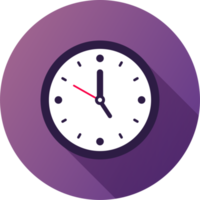 Clock icon in flat design style. Analog time signs illustration. png