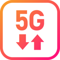 Fifth generation wireless internet icon in gradient colors. 5G signs illustration. png