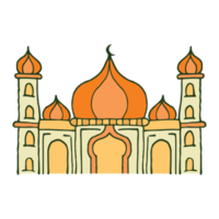 hand- getrokken moskee illustratie png
