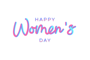 Happy Women's Day. 3d lettering on transparent bakground. Handwritten text. PNG