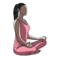 dessiné à la main, exercice de femme en posture de yoga png