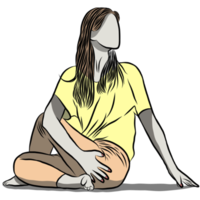 ejercicio de mujer en yoga png