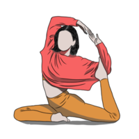 Woman exercise in yoga png