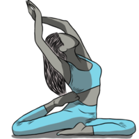 ejercicio de mujer en yoga png