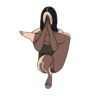 Woman exercise in yoga posture png