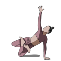 mano disegnato, donna esercizio nel yoga posizione png