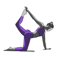 hand- getrokken, vrouw oefening in yoga png
