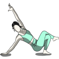 dessiné à la main, exercice de femme en yoga png