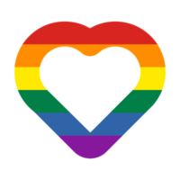 símbolo da forma do coração da bandeira do orgulho do arco-íris isolado png