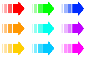 direzionale freccia icona impostare. movimento colorato freccia simbolo. pendenza stile png