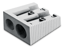 Metallic pencil sharpener with Double Hole isolated png