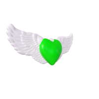 coeur avec des ailes isolé sur fond png