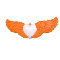 coeur avec des ailes isolé sur fond png