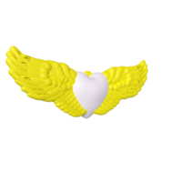 coeur avec des ailes isolé sur fond png