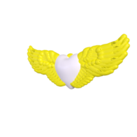 coeur avec des ailes isolé sur fond png