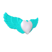 coeur avec des ailes isolé sur fond png