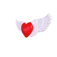 coeur avec des ailes isolé sur fond png