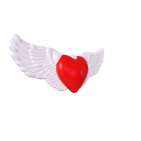 coeur avec des ailes isolé sur fond png