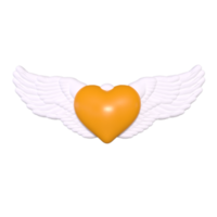 coeur avec des ailes isolé sur fond png