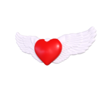 coeur avec des ailes isolé sur fond png