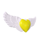 coeur avec des ailes isolé sur fond png