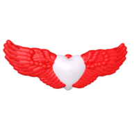 coeur avec des ailes isolé sur fond png