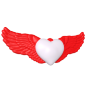 coeur avec des ailes isolé sur fond png