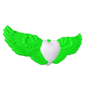 coeur avec des ailes isolé sur fond png