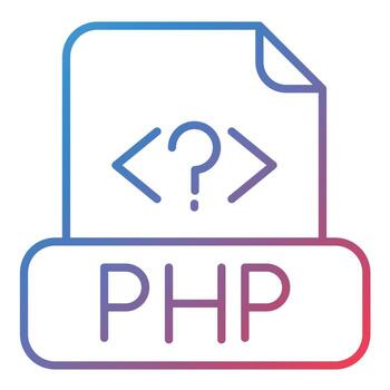 Php File Line Gradient Icon vector