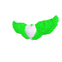 coeur avec des ailes isolé sur fond png