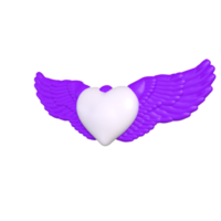 coeur avec des ailes isolé sur fond png