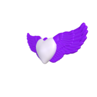 coeur avec des ailes isolé sur fond png