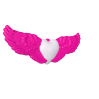 coeur avec des ailes isolé sur fond png