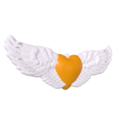 coeur avec des ailes isolé sur fond png