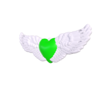 coeur avec des ailes isolé sur fond png