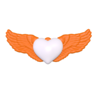 coeur avec des ailes isolé sur fond png