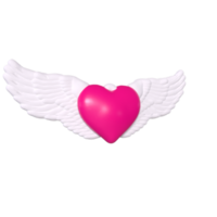 coeur avec des ailes isolé sur fond png