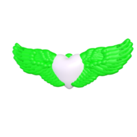 coeur avec des ailes isolé sur fond png