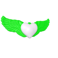 coeur avec des ailes isolé sur fond png