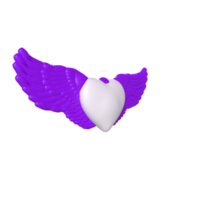 coeur avec des ailes isolé sur fond png