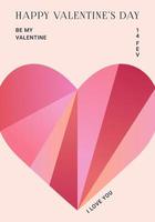 Afiche de estilo brutalismo moderno con formas geométricas y degradados. concepto de amor diseño abstracto minimalista moderno de tarjeta de san valentín, pancarta, portada. vector